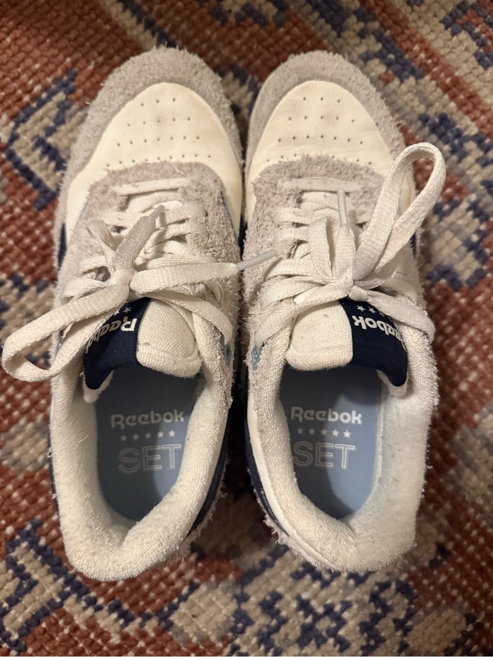 Reebok x Set Active White Leather & Navy Accent Low-Top Sneaker - Picture 4 of 5